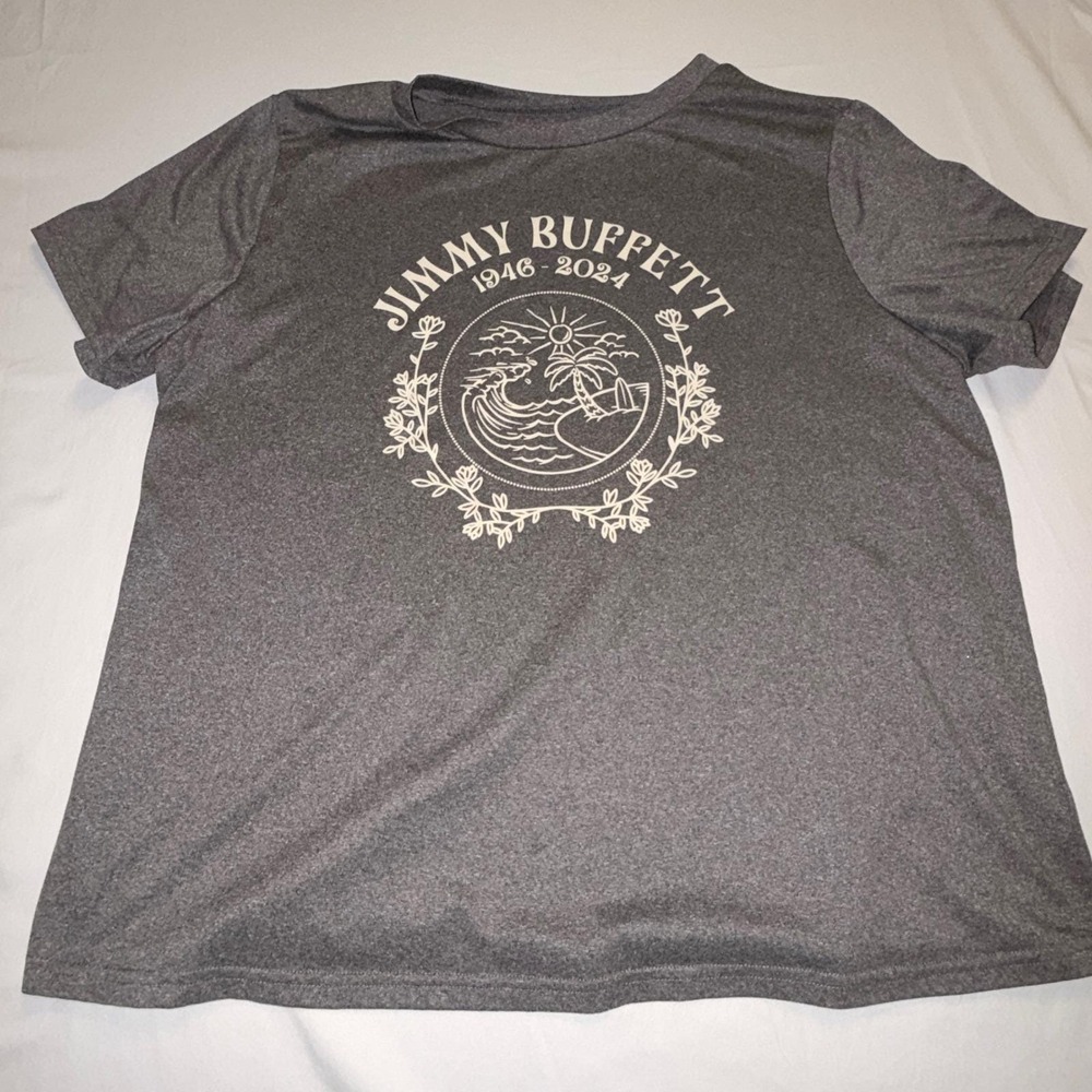 2 PACK Graphic Tee Bundle Gray Women 2X/3X Jimmy Buffett & Simple Woman